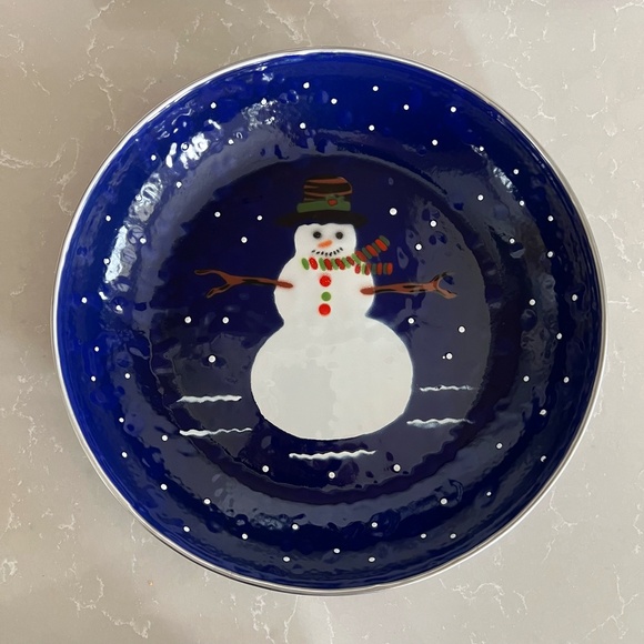 Vintage The Golden Rabbit II 1997 Denise S. Harvey Blue Snowman Enamelware Lot - Picture 7 of 8